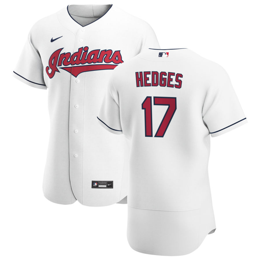 Cleveland Indians 17 Austin Hedges Men Nike White Home 2020 Authentic Team MLB Jersey